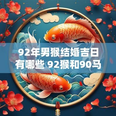 92年男猴结婚吉日有哪些 92猴和90马2025年结婚吉日