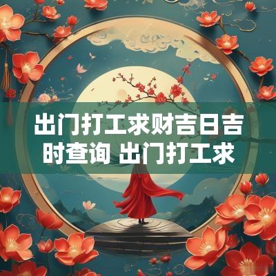 出门打工求财吉日吉时查询 出门打工求财怎么选择日子