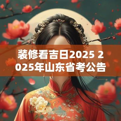 装修看吉日2025 2025年山东省考公告发布