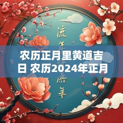 农历正月里黄道吉日 农历2025年正月的黄道吉日