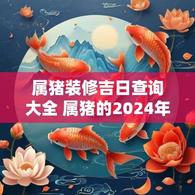 属猪装修吉日查询大全 属猪的2025年搬家吉日有哪些