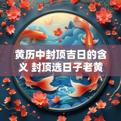 黄历中封顶吉日的含义 封顶选日子老黄历