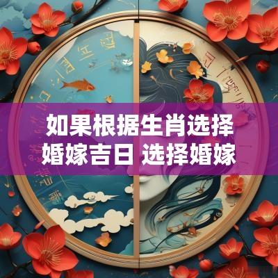 如果根据生肖选择婚嫁吉日 选择婚嫁吉日