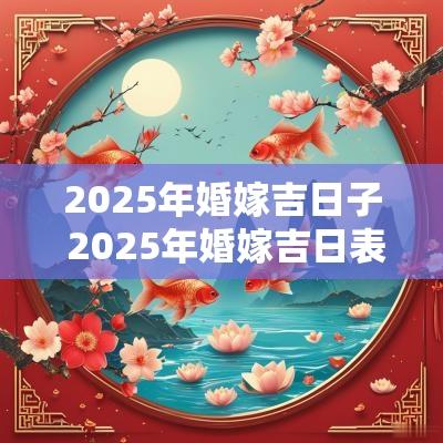 2025年婚嫁吉日子 2025年婚嫁吉日表