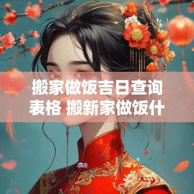 搬家做饭吉日查询表格 搬新家做饭什么日子好