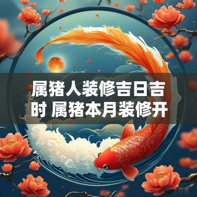 属猪人装修吉日吉时 属猪本月装修开工吉日
