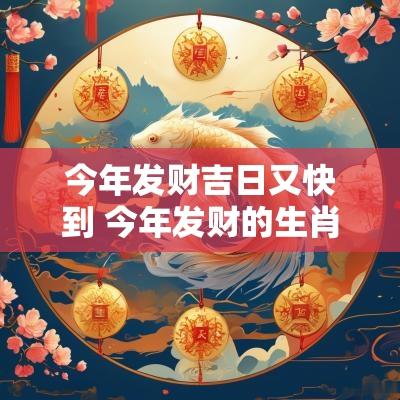 今年发财吉日又快到 今年发财的生肖是什么