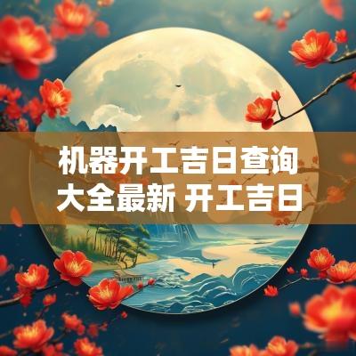 机器开工吉日查询大全最新 开工吉日吉时查询大全