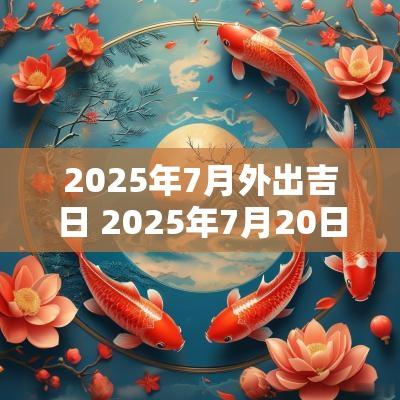 2025年7月外出吉日 2025年7月20日是黄道吉日吗