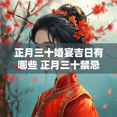 正月三十婚宴吉日有哪些 正月三十禁忌