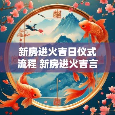 新房进火吉日仪式流程 新房进火吉言吉语