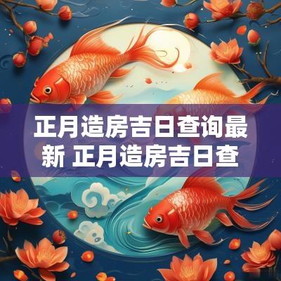 正月造房吉日查询最新 正月造房吉日查询最新吉时