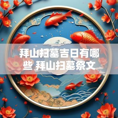 拜山扫墓吉日有哪些 拜山扫墓祭文