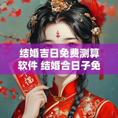 结婚吉日免费测算软件 结婚合日子免费测算