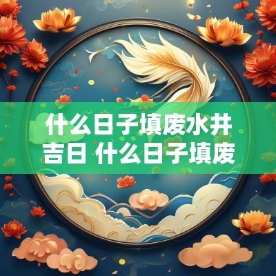 什么日子填废水井吉日 什么日子填废水井吉日最好