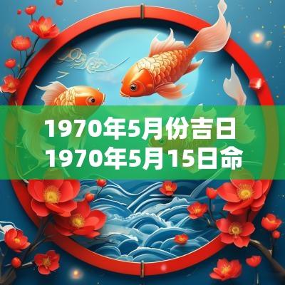 1970年5月份吉日 1970年5月15日命运