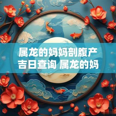 属龙的妈妈剖腹产吉日查询 属龙的妈妈生2025龙宝宝好吗
