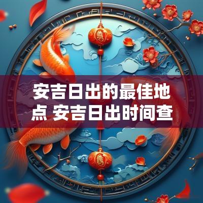安吉日出的最佳地点 安吉日出时间查询