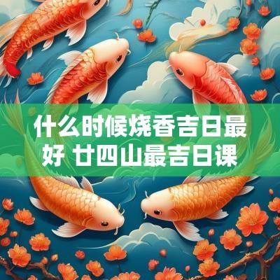 什么时候烧香吉日最好 廿四山最吉日课 什么时候最好
