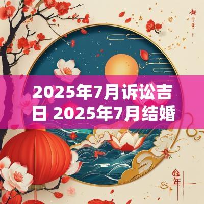 2025年7月诉讼吉日 2025年7月结婚黄道吉日
