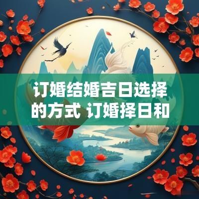 订婚结婚吉日选择的方式 订婚择日和结婚择日区别