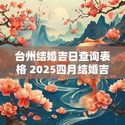 台州结婚吉日查询表格 2025四月结婚吉日查询表格