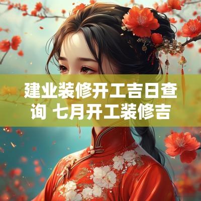 建业装修开工吉日查询 七月开工装修吉日查询