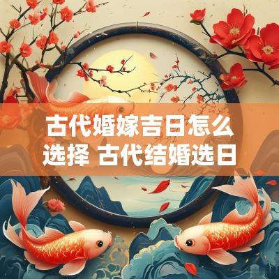 古代婚嫁吉日怎么选择 古代结婚选日子怎么选