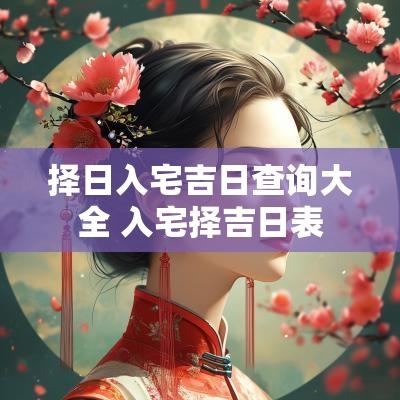 择日入宅吉日查询大全 入宅择吉日表