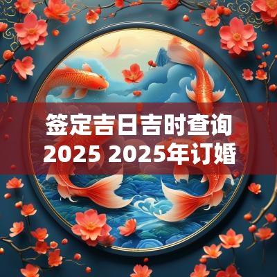 签定吉日吉时查询2025 2025年订婚黄道吉日生辰八字