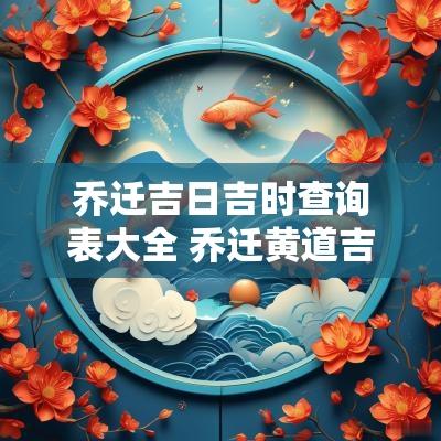 乔迁吉日吉时查询表大全 乔迁黄道吉日查询2025