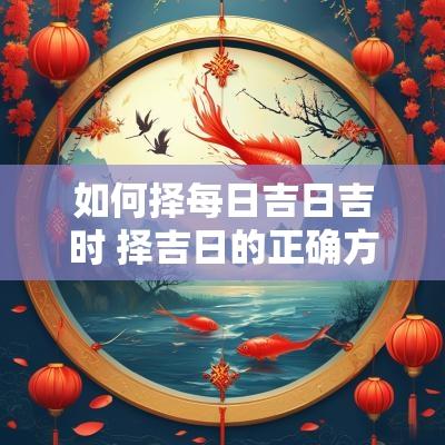 如何择每日吉日吉时 择吉日的正确方法和步骤