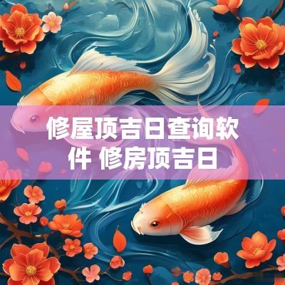 修屋顶吉日查询软件 修房顶吉日