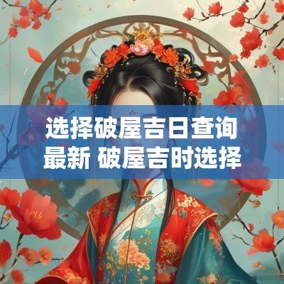 选择破屋吉日查询最新 破屋吉时选择