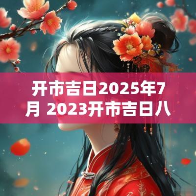 开市吉日2025年7月 2025开市吉日八字