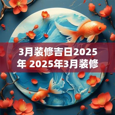 3月装修吉日2025年 2025年3月装修吉日一览表