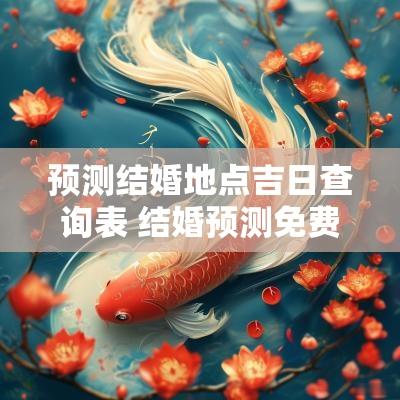 预测结婚地点吉日查询表 结婚预测免费