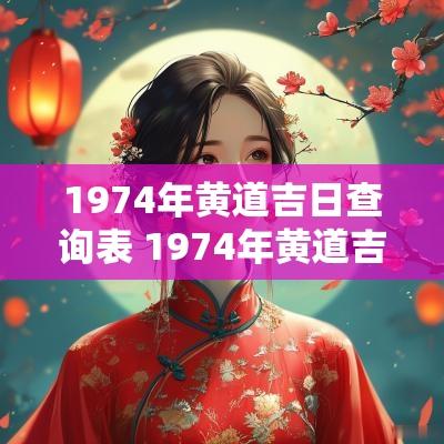 1974年黄道吉日查询表 1974年黄道吉日查询