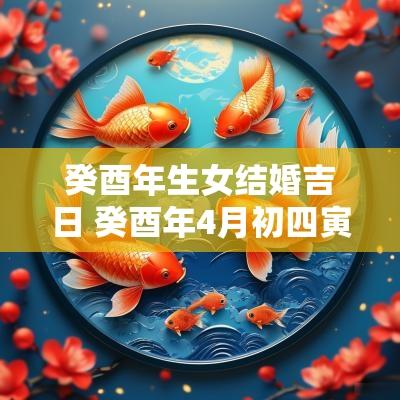 癸酉年生女结婚吉日 癸酉年4月初四寅时生的结婚吉日