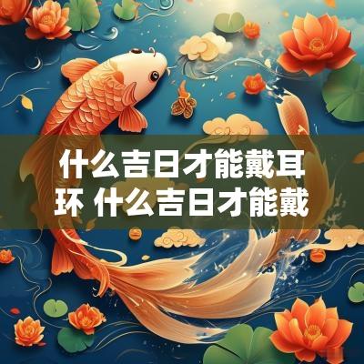 什么吉日才能戴耳环 什么吉日才能戴耳环女