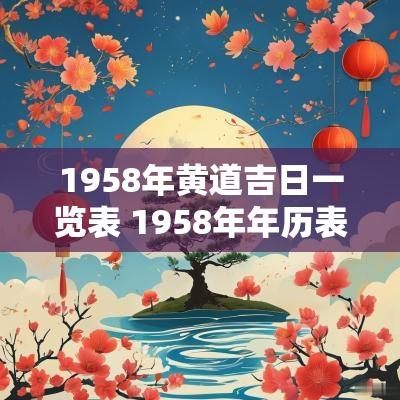 1958年黄道吉日一览表 1958年年历表