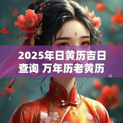 2025年日黄历吉日查询 万年历老黄历2025年黄道吉日查询