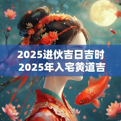 2025进伙吉日吉时 2025年入宅黄道吉日