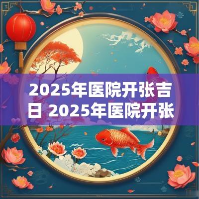 2025年医院开张吉日 2025年医院开张吉日时间