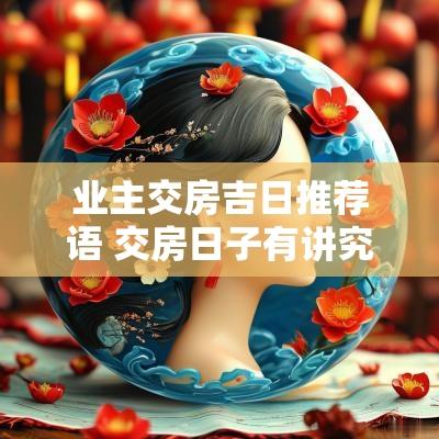 业主交房吉日推荐语 交房日子有讲究吗