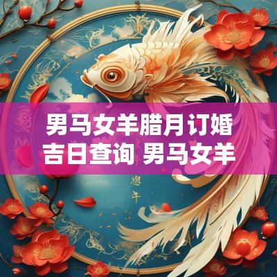 男马女羊腊月订婚吉日查询 男马女羊结婚日