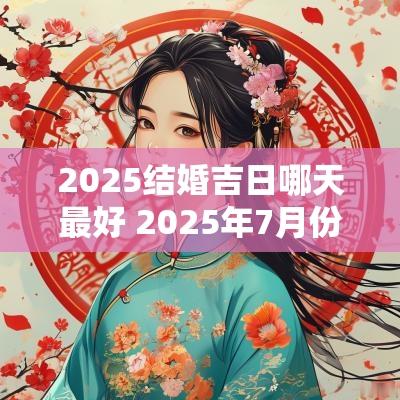 2025结婚吉日哪天最好 2025年7月份结婚黄道吉日有哪几天