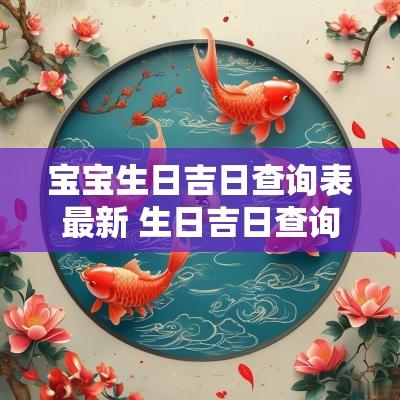宝宝生日吉日查询表最新 生日吉日查询