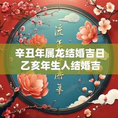 辛丑年属龙结婚吉日 乙亥年生人结婚吉日