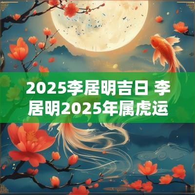 2025李居明吉日 李居明2025年属虎运程